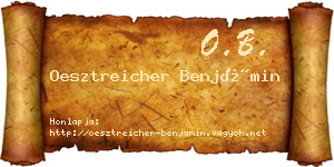 Oesztreicher Benjámin névjegykártya
